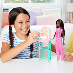 Barbie Baby Doctor Doll With Brunette Fashion Doll, 1 Baby Doll, Furniture & Accessories