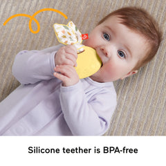 Fisher Price Snuggle Bunny Teether Baby Toy With Fine Motor Activity For Newborns