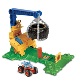 Hw Monster Trucks Coffret de Jeu Défi à Plein Gaz Rhinomite