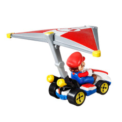 Hot Wheels Mario Kart Vehículo de Juguete Mario Estándar Kart con Super Glider