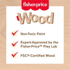 Fisher-Price Wooden Balance Tree Preschool Stacking Activity Toy, 10 Wood Pieces