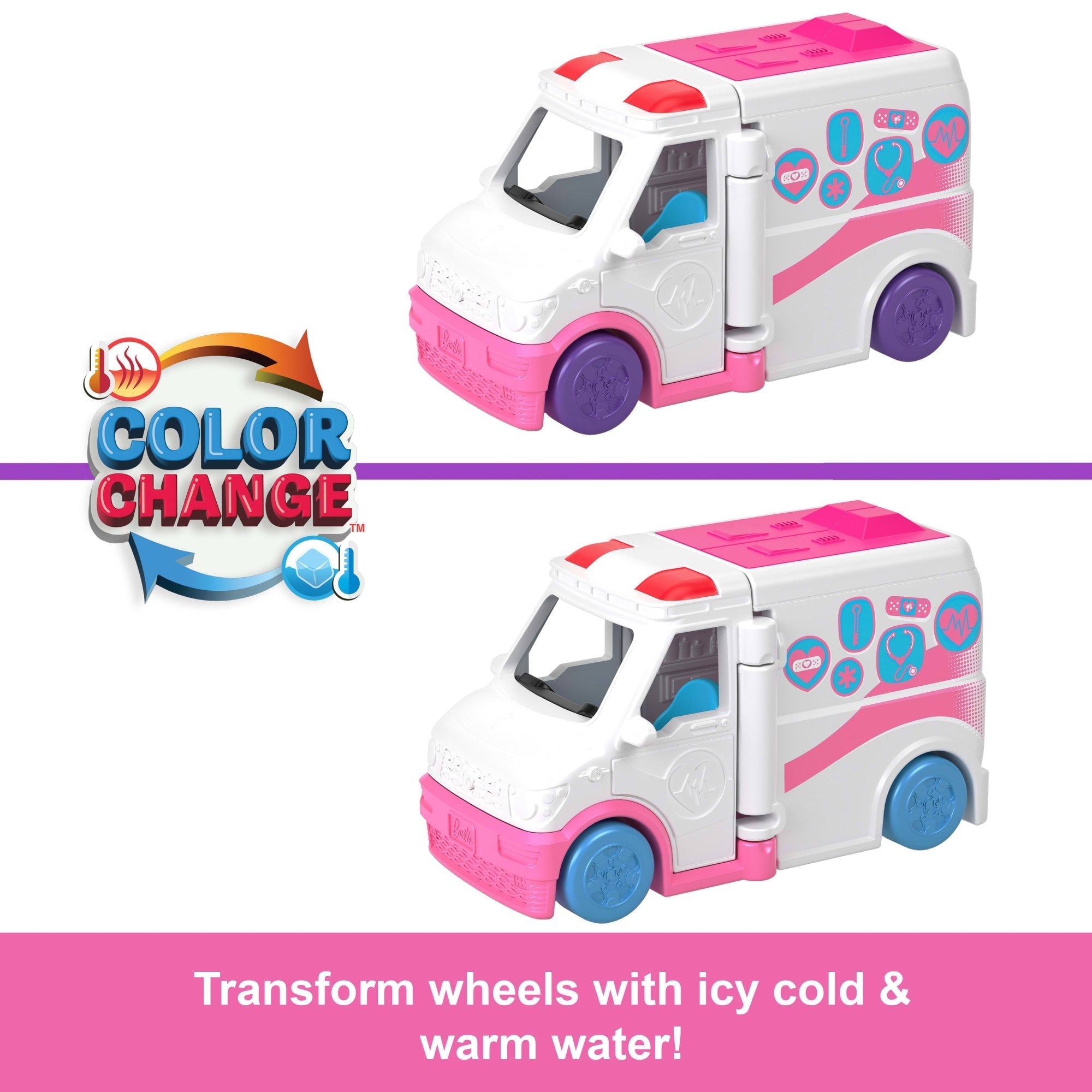 Barbie Mini Barbieland Doll & Vehicle Set With 1.5-inch Doll, Color-Change Care Clinic