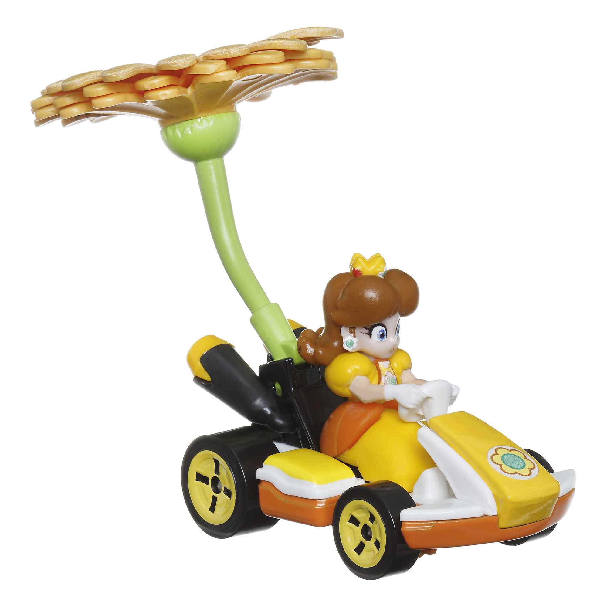 Hot Wheels Mario Kart Vehículo de Juguete Princesa Dasiy Estándar Kart con Flower Glider