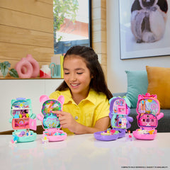 Polly Pocket Pony Rodeo Compact Playset With 1 Micro Doll And Pet Horses, Travel Toy With Food & Styling Accessories