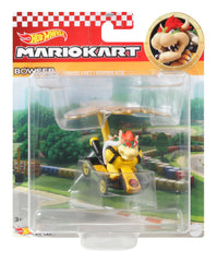 Hot Wheels Mario Kart Vehículo de Juguete Bowser Estándar Kart con Bowser Kite