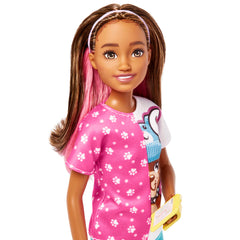 Barbie Toys, Skipper Doll And Dog Walker Set With Puppy And Accessories, First Jobs