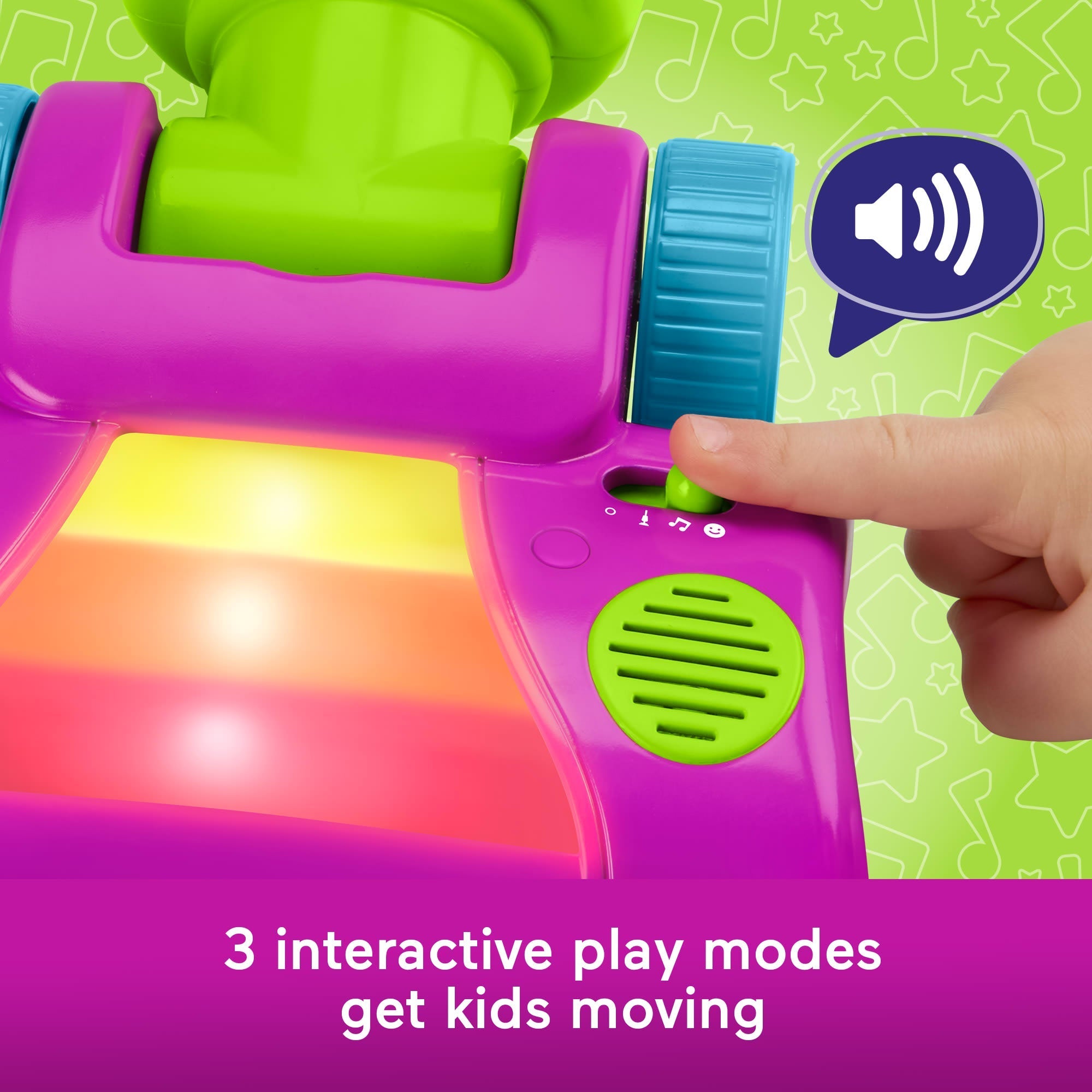 Fisher-Price Barney's World Clean Up Vacuum Electronic Toddler Toy With Lights, Music & Games